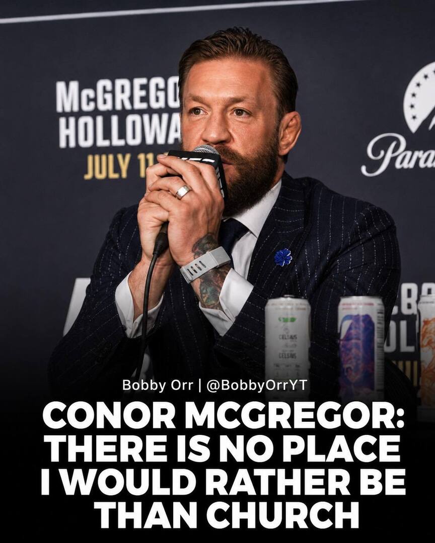 BobbyOrrYT's tweet photo. Conor McGregor returned to the UFC cage this week after five years away, headlining UFC 329 against Max Holloway. Ahead of the fight, McGregor spoke openly about his Christian faith, saying he's "saved" and living by God's word after a season of personal… https://t.co/GCXXMP13fB https://t.co/ZAOZkJwH5h