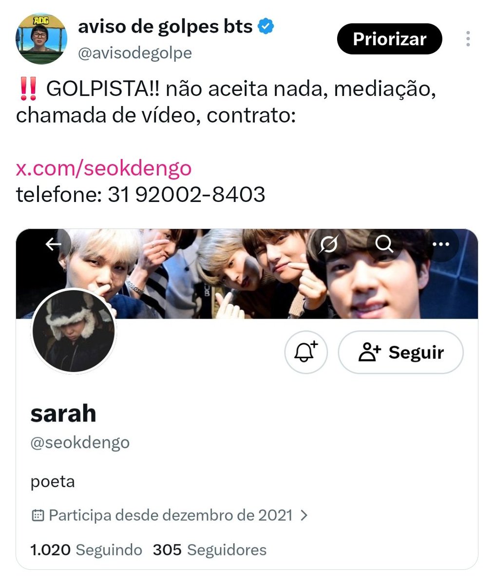 avisodegolpe's tweet photo. ‼️ finalizando essa história aqui pq já cansou a gente.

1. o telefone 31 92002-8403 é o mesmo que a jiminhaze passa por dm, e é o mesmo que a seokdengo usou pra dar golpe (reparem no nome SARA no print 1) 

2. a jiminhaze também disse hoje "quem é Sara?" quando uma vítima pediu ajuda, mas por dm, no sigilo, ela sabe sim quem é Sara hehe

3. tem OUTRA pessoa tomando golpe nesse momento, e a desculpa da jiminhaze é que a pessoa contestou o PIX e tem que aguardar 72 horas pq o banco retém o valor deviro a contestação, mas pq a cambista dela não devolveu o dinheiro assim que a vítima pediu? kkkkk era só ter devolvido na hora 😅

+