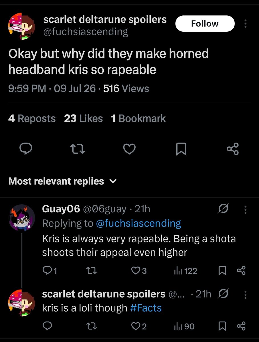 DUSTYSNOW9's tweet photo. Honestly convinced deltarune fans are just pedophiles that are WAYYY to comfortable https://t.co/hw5NVFm7Kt