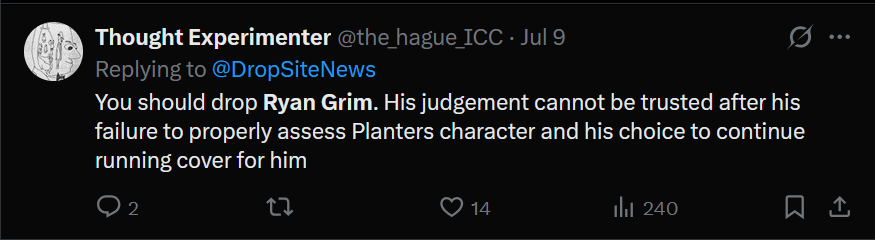 solidarityhours's tweet photo. Ryan Grim reported an omission by Politico and he gets a massive wave of people calling on him to be canceled, fired (fire himself I guess?), investigated, alleging him to be a rape promoter and even that he's a danger to women himself. We're going to be stuck in 2017 forever. https://t.co/K5tDzRNBzp