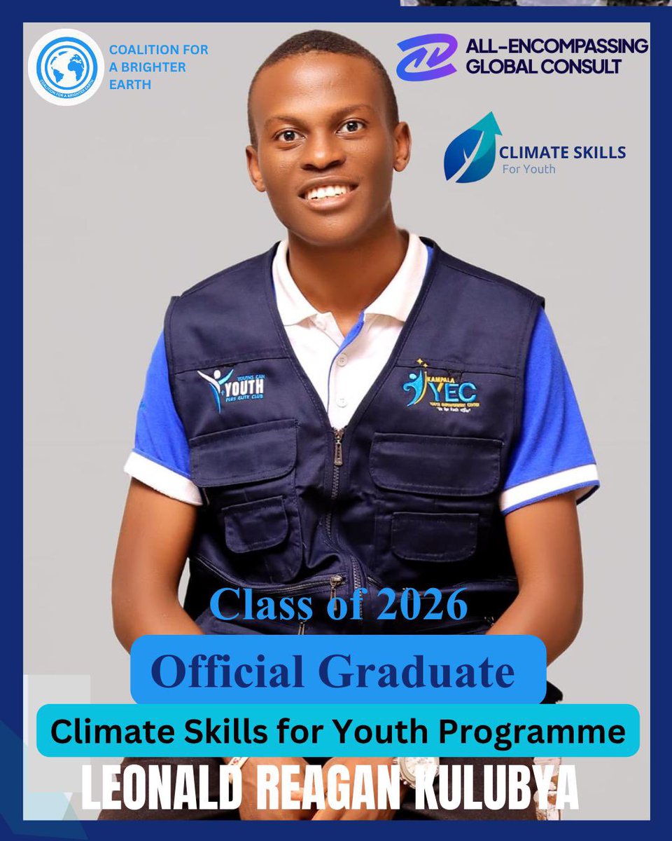 RonnieReagan24's tweet photo. ๐ฃIโm thrilled to graduate from the 3-month Climate Skills for Youth Programme #CSYP2026! ๐
๐Securing this Knowledge marks an incredible journey into climate leadership, sustainability planning, and green innovation.
๐จNow is not the time to relent in addressing #ClimateChange !!