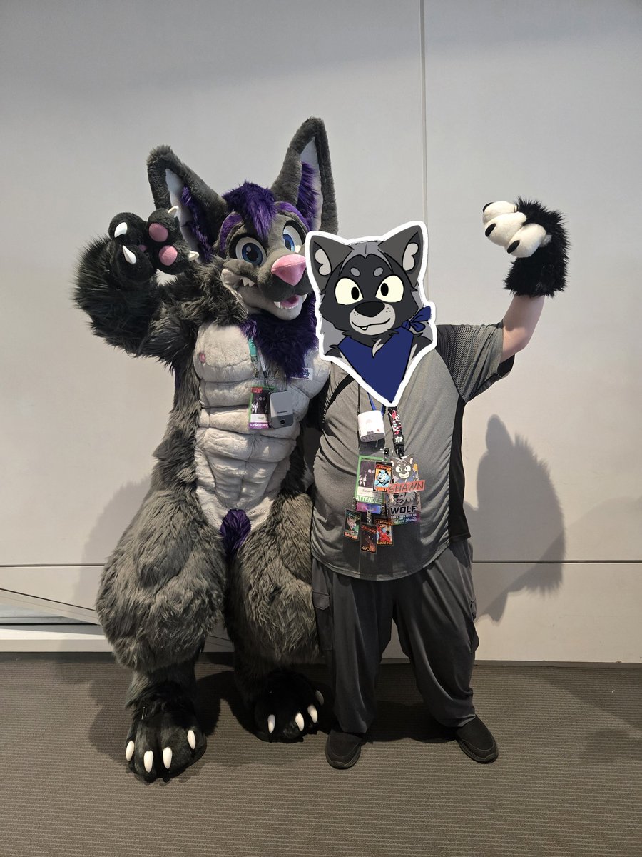 SlayerWulf's tweet photo. It was awesome meeting you @Hugz_N_Snugz, hope you had fun at #Anthrocon2026 https://t.co/NoQAwjBk32