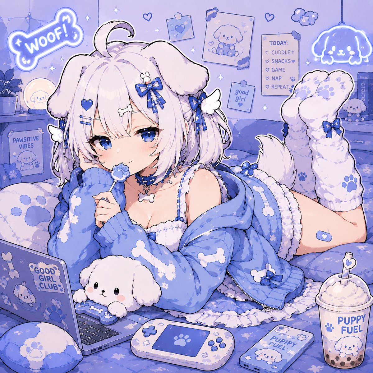 otomenebula's tweet photo. What are you up to tonight, anything fun? 💙☁️ https://t.co/EALcpLuXEh