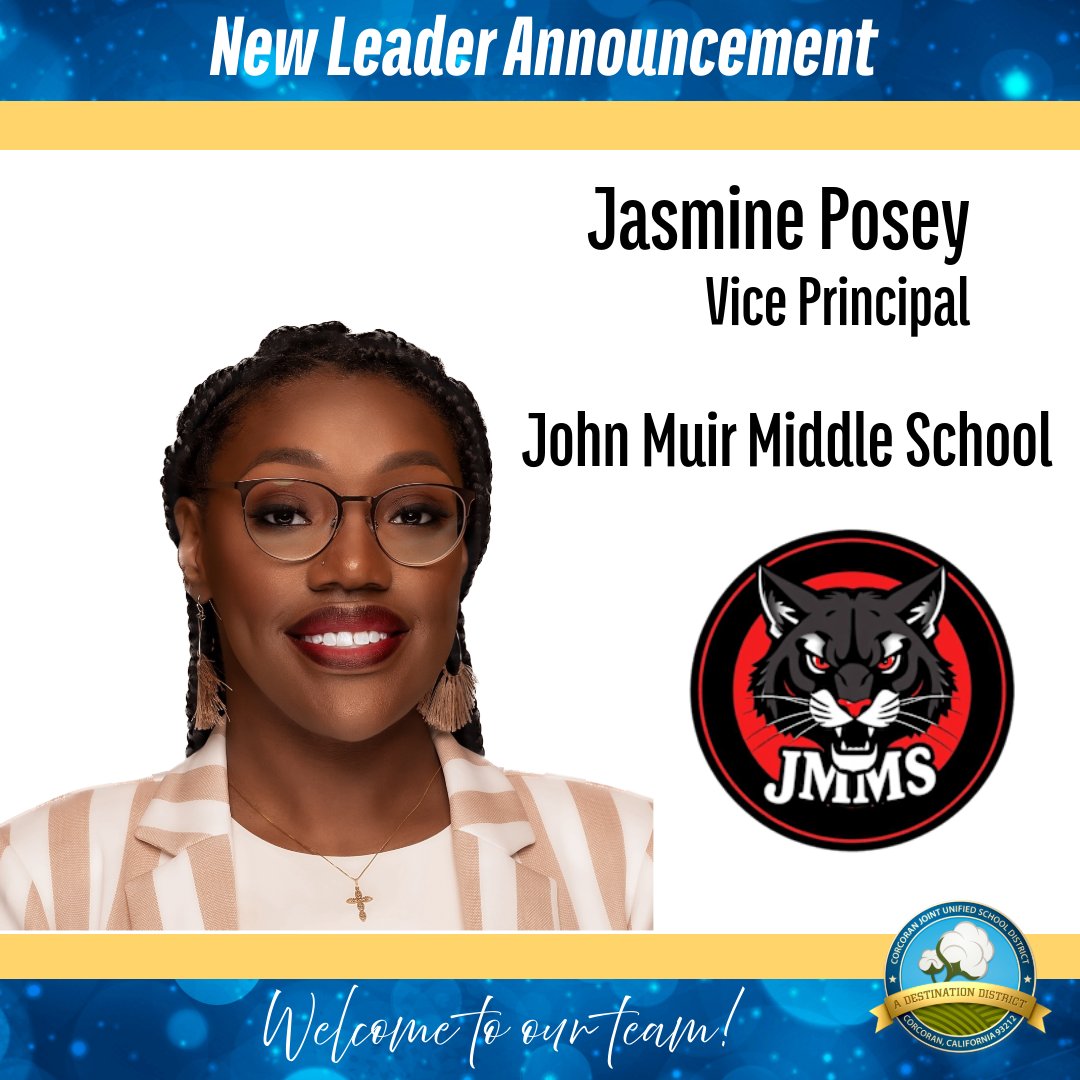 CorcoranUSD's tweet photo. Please join us in giving a warm Corcoran welcome to six incredible new leaders joining the Corcoran Joint Unified School District team! 🎉

We can't wait to see the positive impact they'll make as they serve our students, support our staff, and partner with our families. Here's to an amazing year ahead—welcome to the Corcoran family!