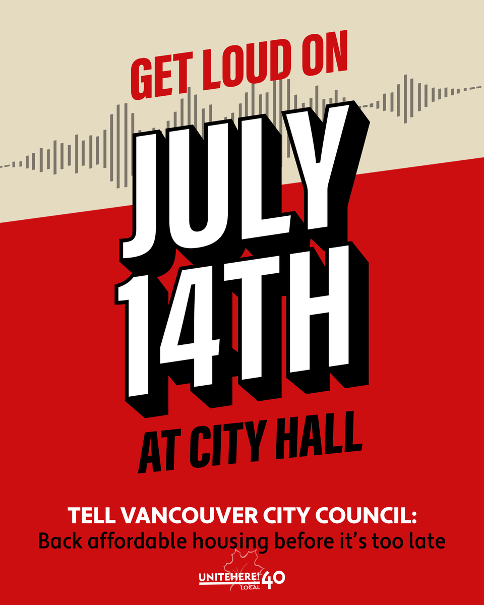 UniteHere40's tweet photo. With an election coming up in October, affordability MUST be on the agenda BEFORE Council breaks. Join us at City Hall to let Council know we’re watching: https://t.co/wjjg7yeuZK https://t.co/c5pOAQfWlN