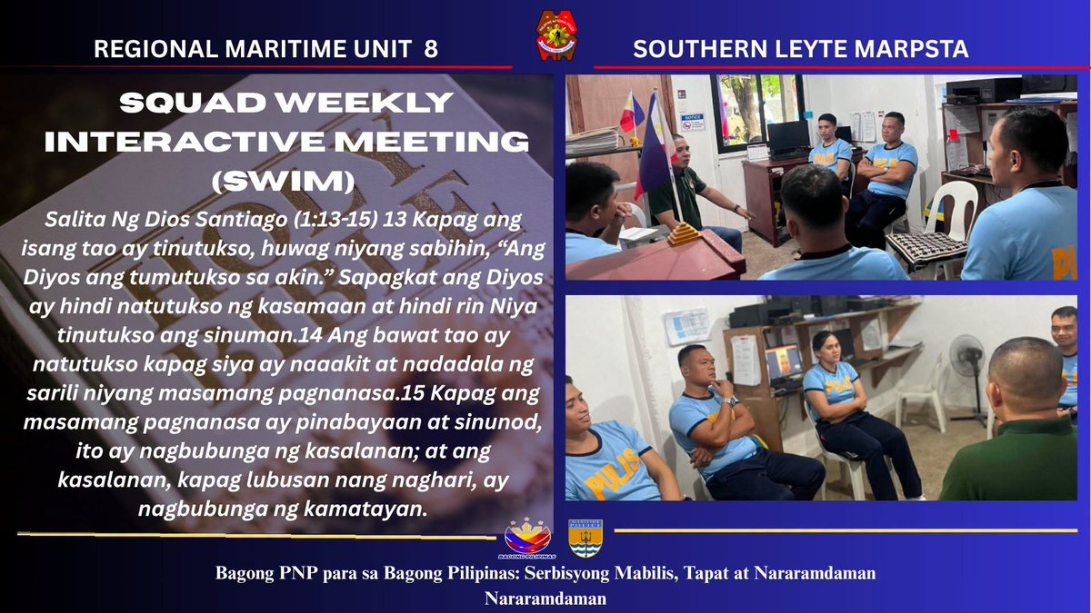 sl_MARPSTA's tweet photo. Squad Weekly Interactive Meeting (SWIM)

#BagongPNPparasaBagongPilipinasSerbisyongMabilisTapatatNararamdaman
#ByLandAndSeaWeOvercome
#ToServeandProtect https://t.co/7BhIMXBxkI
