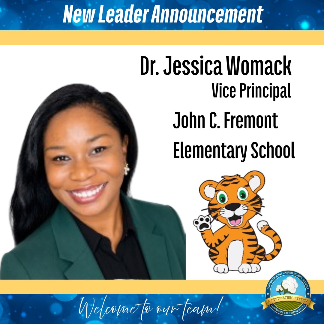 CorcoranUSD's tweet photo. Please join us in giving a warm Corcoran welcome to six incredible new leaders joining the Corcoran Joint Unified School District team! 🎉

We can't wait to see the positive impact they'll make as they serve our students, support our staff, and partner with our families. Here's to an amazing year ahead—welcome to the Corcoran family!