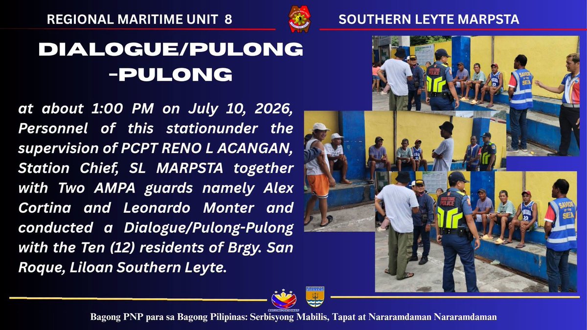 sl_MARPSTA's tweet photo. DIALOGUE/PULONG-PULONG

#BagongPilipinas
#ToServeandProtect
#ByLandAndSeaWeOvercome
#BagongPNPparaSaBagongPilipinas https://t.co/YPCBc5fNky