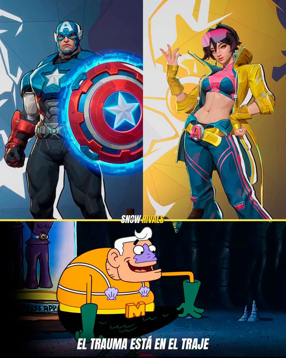 Snow_Rivals's tweet photo. EL REQUISITO PARA ENTRAR A LOS X-MEN

Capitán America: Hay algo en ti Jubilee que me recuerda a Bucky

Jubilee: ¿La energía de un valiente compañero adolescente? Si, Wolverine intentó durante años controlarme, pero nunca funcionó

Capitán America: No, el peso de una infancia arrebatada demasiado pronto por el conflicto y las batallas

Jubilee: Oh si, eso viene de fabrica en el uniforme de los X-men.

 #marvelRivals #marvelrivalslatam #marvelrivalsnews #marvelrivalsmemes