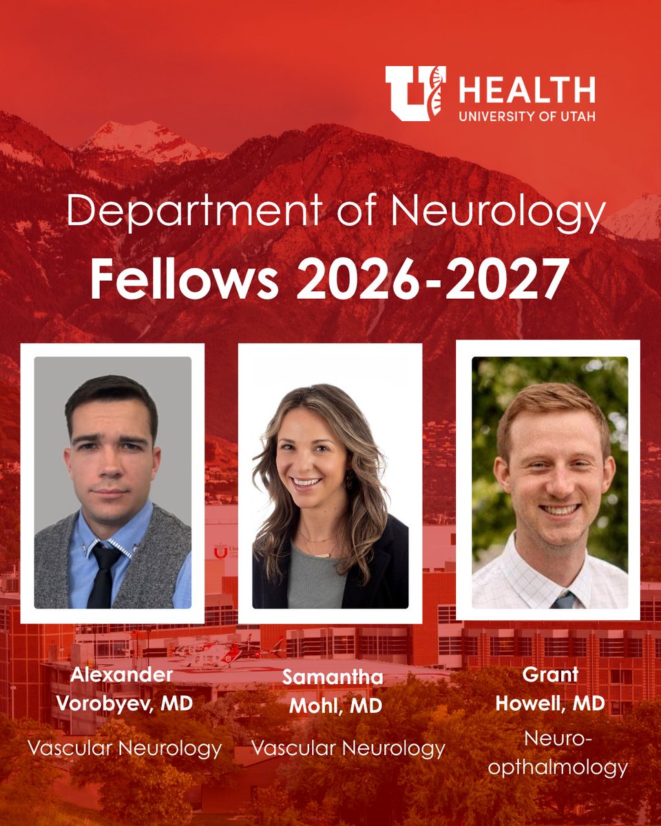 UofUNeurology's tweet photo. Welcome, 2026–2027 Neurology Fellows! 🧠🎉

We're excited to have you join the University of Utah Department of Neurology and can't wait to see all you'll accomplish. Please join us in welcoming our newest fellows!

#Neurology #MedicalEducation #UniversityofUtah https://t.co/LoDAWzlgne