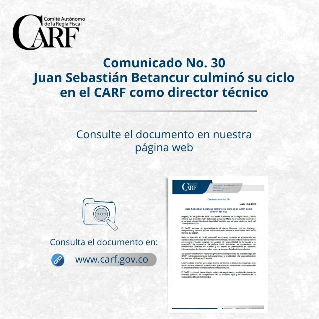 CARFColombia's tweet photo. 📢 El CARF informa que @juansbetancur culminó su gestión como director técnico de la entidad.

Agradecemos su liderazgo y sus aportes al fortalecimiento técnico e institucional del Comité.

Conozca el comunicado completo aquí ⬇️
https://t.co/JutnfvaE5j https://t.co/orv1y5qbdw