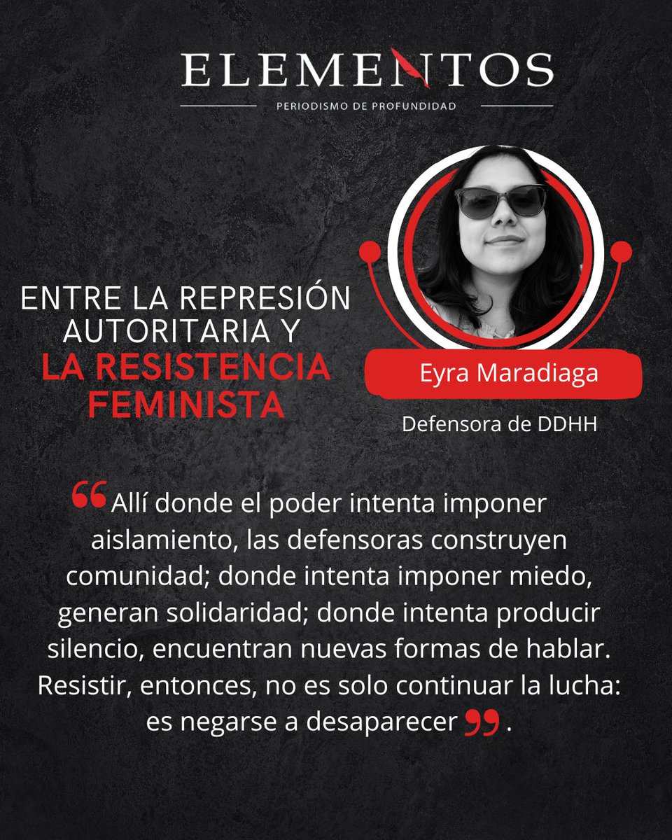 RevElementos's tweet photo. #Palestra| “La represión que enfrentan las mujeres defensoras nicaragüenses va más allá de una respuesta estatal al disenso político. 

Enlace: https://t.co/35FqZxSoqu https://t.co/hs10Kva4sn