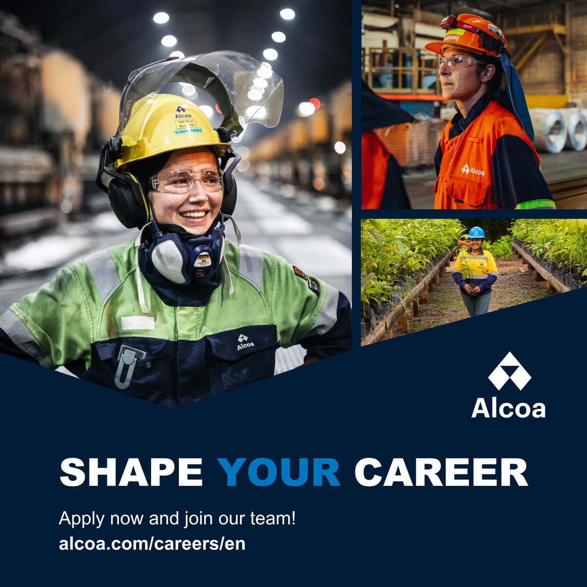 Alcoa's tweet photo. At #Alcoa, we're always looking to connect with talented individuals across various roles and locations. If you're curious about opportunities with us, explore our global openings here: https://t.co/lkipN5Bzel

#ShapeYourCareer https://t.co/ZRpBL6fSE8