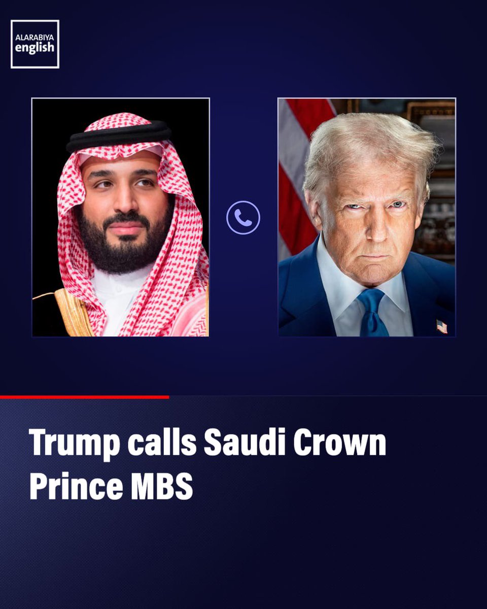 a_albander's tweet photo. ترامب يتصل على سمو ولي العهد | 🇸🇦 🇺🇸 

تلقى سمو ولي العهد الأمير محمد بن سلمان اتصالًا هاتفيًا اليوم، من الرئيس دونالد ترمب، 

- وجرى خلال الاتصال استعراض علاقات التعاون بين المملكة والولايات المتحدة الأمريكية وسبل دعمها في عددٍ من المجالات.

- وبحث عدد من القضايا الإقليمية والدولية وتبادل وجهات النظر بشأنها.

 - واستعراض التطورات الراهنة في المنطقة، بما في ذلك المحادثات بين أمريكا وإيران.

- والتأكيد على أهمية أمن الملاحة والممرات البحرية، ودعم كل ما يسهم في تحقيق الأمن والاستقرار في المنطقة.