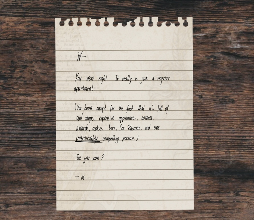 Samantegro's tweet photo. Mike's note to Will in chapter 6 #htdc https://t.co/yeLBhs2QKz