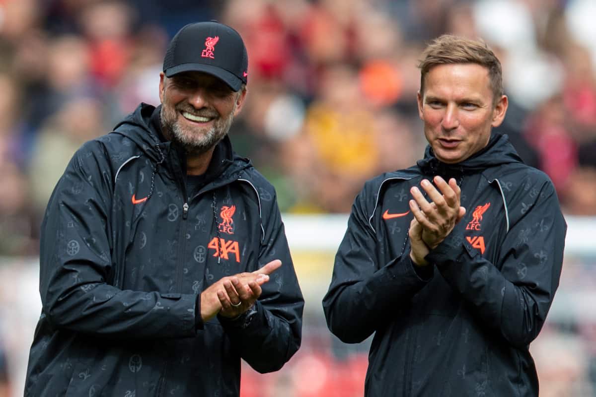 AnfieldPapers's tweet photo. [🟢] BREAKING: Jurgen Klopp has turned down the chance to have Pep Lijnders as his assistant for the Germany national team.

Jurgen told him to “stop begging it.” 

(@JamesPearce) https://t.co/70PhZ9GYfw