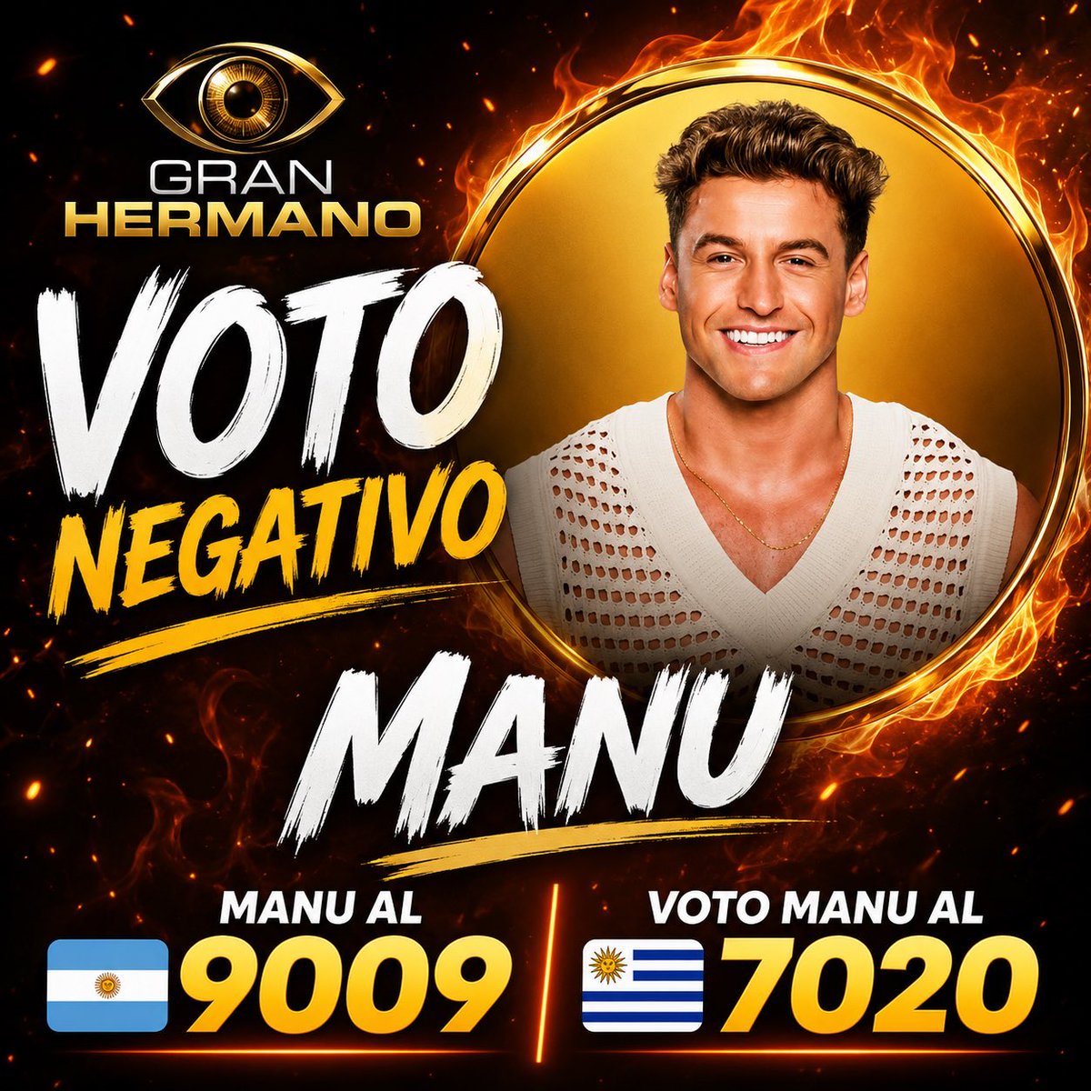 TEAMLUCIANA1's tweet photo. Manu Es Tendencia En Argentina Vamos Gente Sigan Votando Que Sea Épico Su Eliminación 

Manu Al 9009 🇦🇷
Voto Manu al 7020 🇺🇾

#GranHermano #GranHermanoGeneraciónDorada https://t.co/8M8FAvREIk