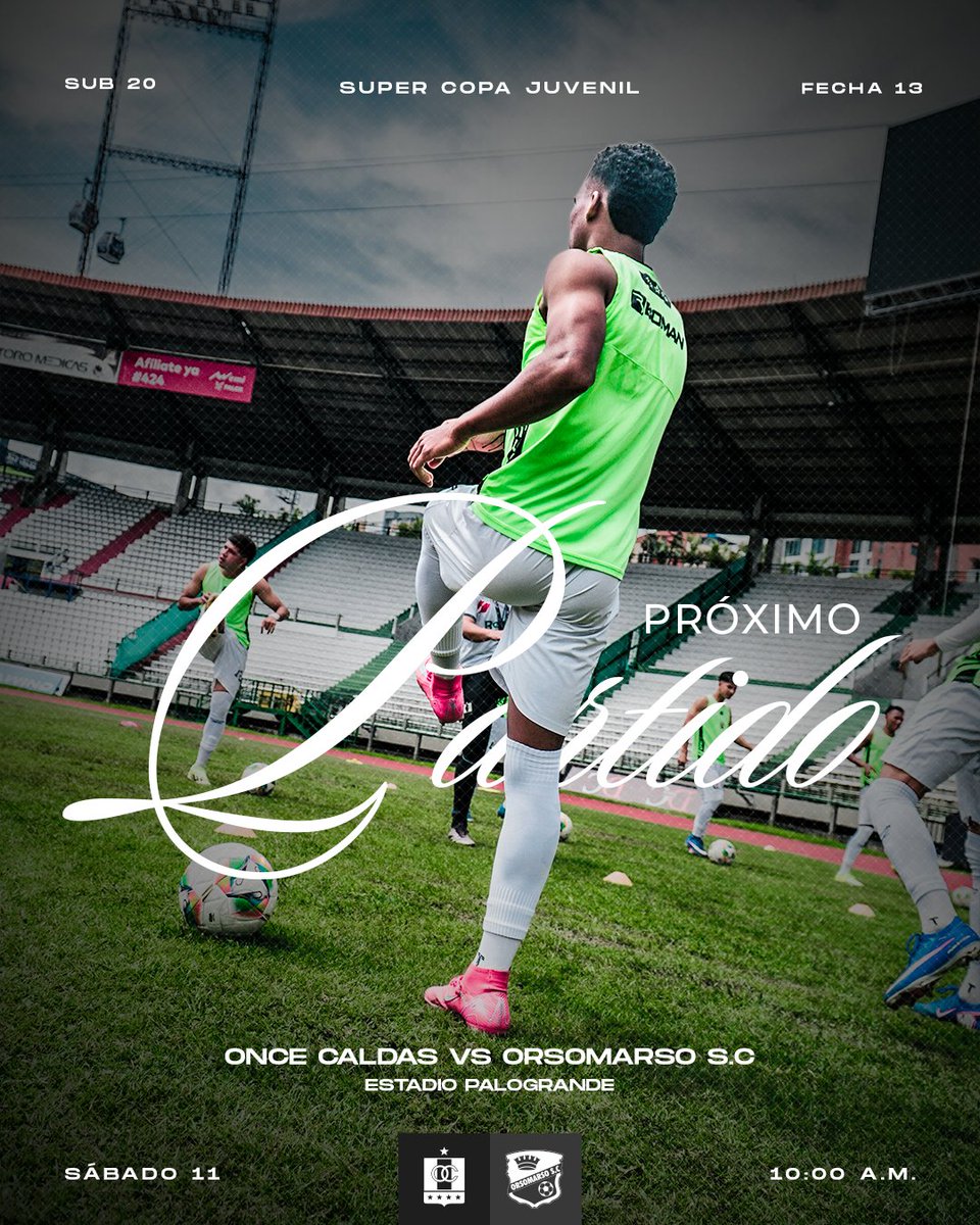 oncecaldas's tweet photo. Mañana nuestra Sub-20 enfrentará a Orsomarso en casa 🏟⚪️

Tendremos entrada libre y será por la puerta 16 🔝⭐

#OnceCaldasSub20 https://t.co/GV2OVHOeYV