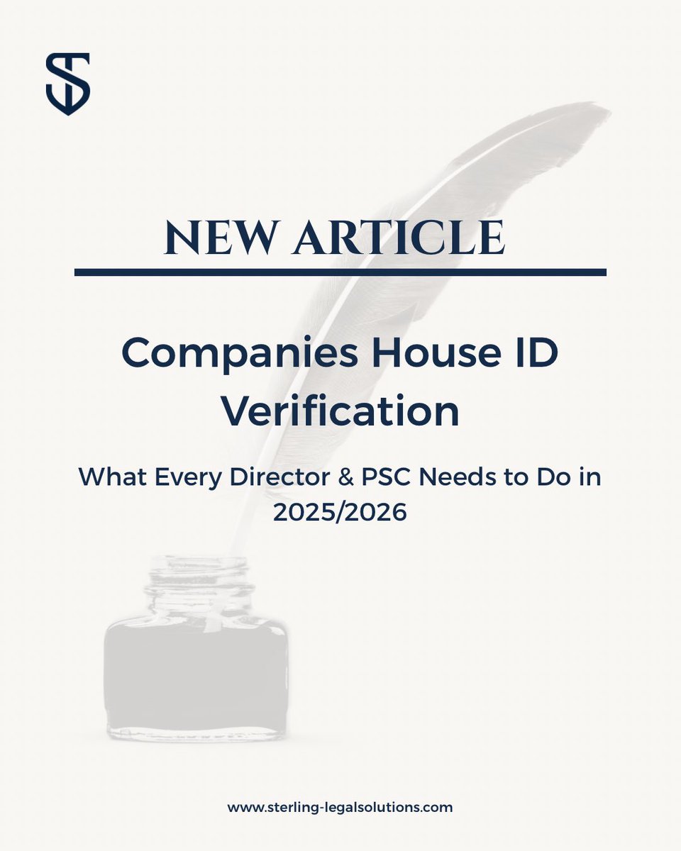 Sterlinglegals_'s tweet photo. New Companies House identity verification requirements are now in force for directors and Persons with Significant Control (PSCs).

For tailored advice or assistance with Companies House compliance, contact us:

📞 +44 20 4540 5088
✉️ info@sterling-legalsolutions.com https://t.co/So4dcrjMCv