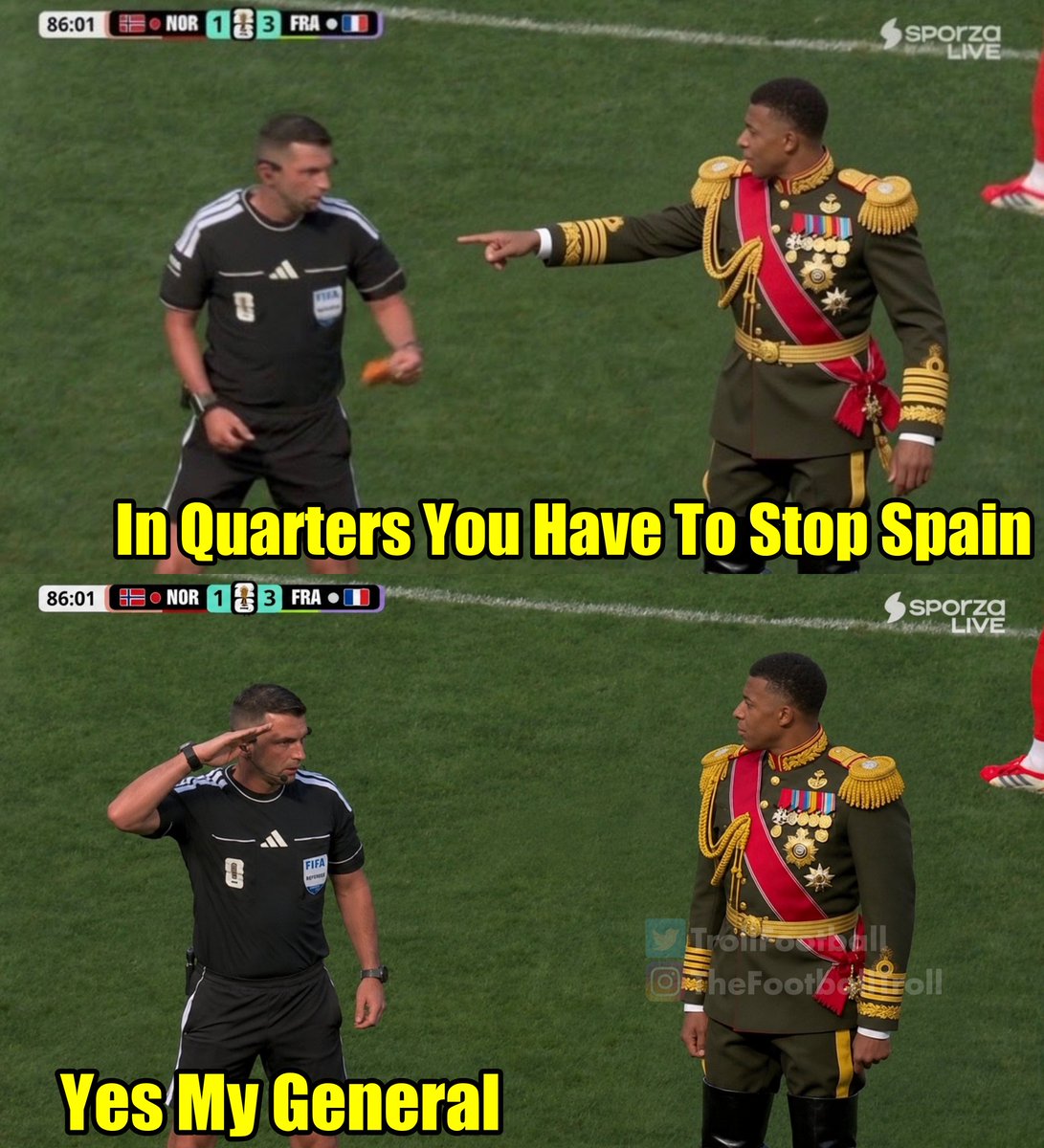 TrollFootball's tweet photo. Michael Oliver obeying his orders https://t.co/hsN8YQSdxW