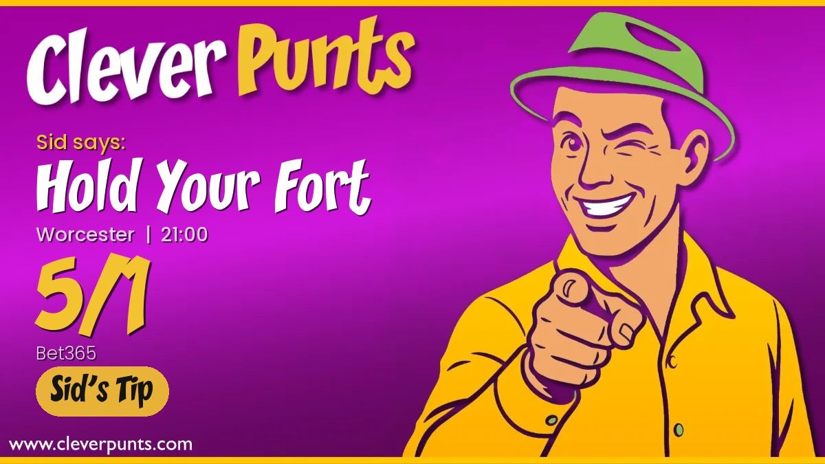 cleverpunts's tweet photo. 🏇 Worcester | Fri 10 Jul, 21:00

💡 Hold Your Fort @ 5/1 — 🔥 Sid's Tip

Hold Your Fort poised to dominate on significant class drop at Worcester.

#HorseRacing #CleverPunts

https://t.co/2jyTFNnZtU https://t.co/qY21AercQT