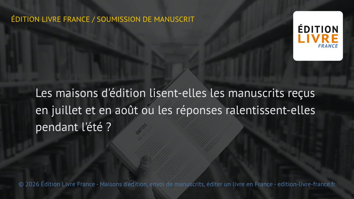 edition_fr's tweet photo. Oui, les manuscrits peuvent continuer à être traités en juillet et en août, mais les réponses peuvent ralentir. Dans les maisons très sollicitées, l’été accentue parfois l’inertie : tri, lecture, échanges et décision passent par plusieurs intervenants.… https://t.co/ov1MaUR041 https://t.co/TPq4hZagT9
