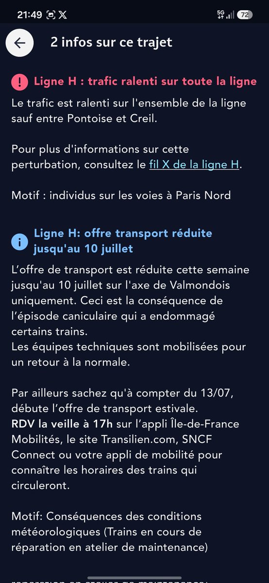 IDFNat's tweet photo. @LigneH_SNCF 
Bjr, pour quelle raison le train OPOC qui est parti de Gare du Nord se traîne autant. Il fait du 2 à l'heure !!! https://t.co/1hbord6fLd