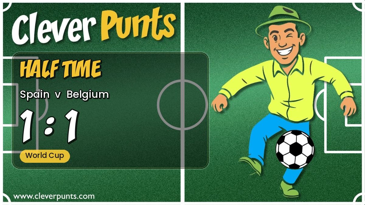 cleverpunts's tweet photo. HALF TIME: Spain 1 : 1 Belgium.
xG 1.08 : 0.18

#Spain #Belgium
https://t.co/tqRA6pGIh1 https://t.co/wDYiYhF523