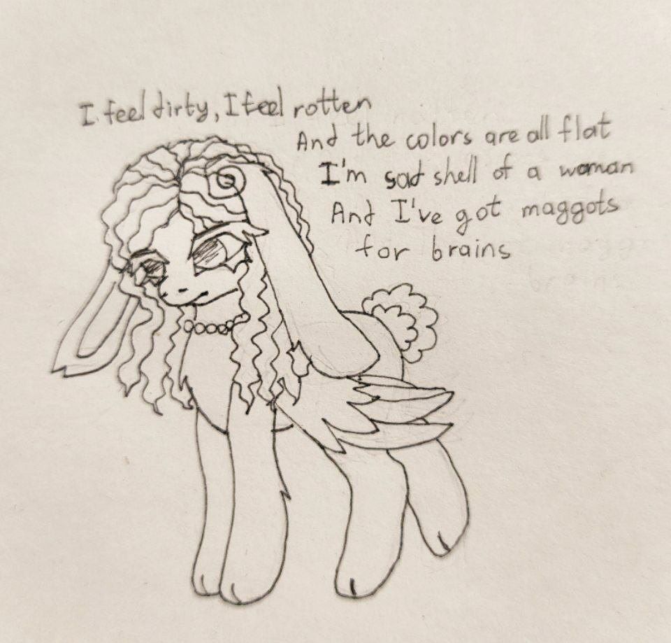Raievedd's tweet photo. Listening to 'Maggots for Brains' by Olivia Rodrigo, and I'm really feeling depressed — but this isn't about a partner
#art #oc #oliviarodrigo #artist https://t.co/2c02EUv2dH