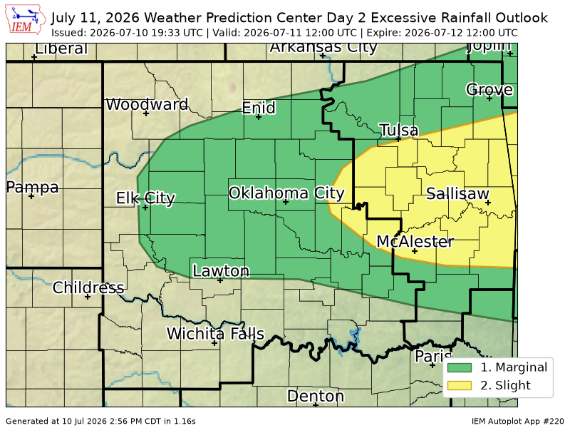 EmmanuelMwx's tweet photo. WPC issues Day 2 Slight Risk Excessive Rainfall Outlook at Jul 10, 19:33z for OUN https://t.co/kGGzHjiHet https://t.co/LBNMABS6RX