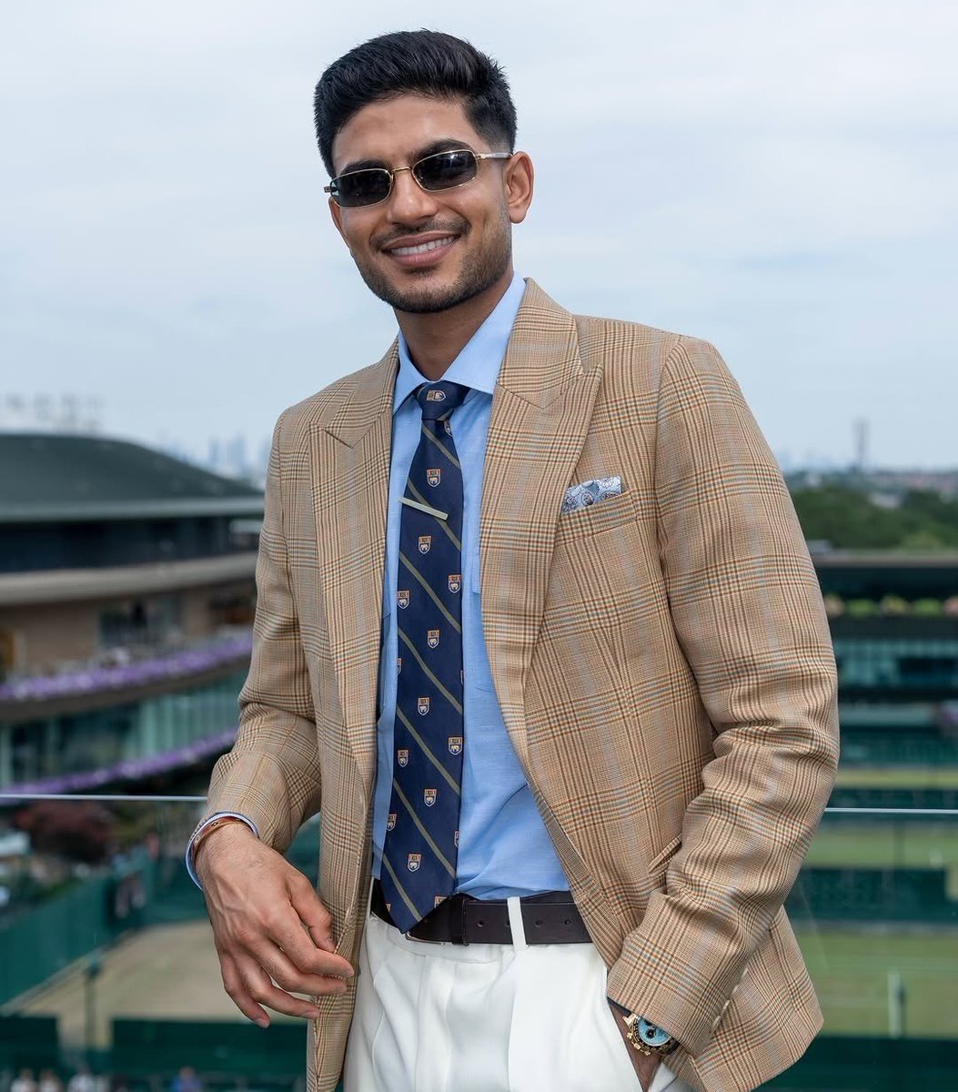 AhmedGT_'s tweet photo. Shubman Gill watched the Wimbledon SF between Novak Djokovic and Jannik Sinner from the Royal Box. https://t.co/JVmvOQBaKE