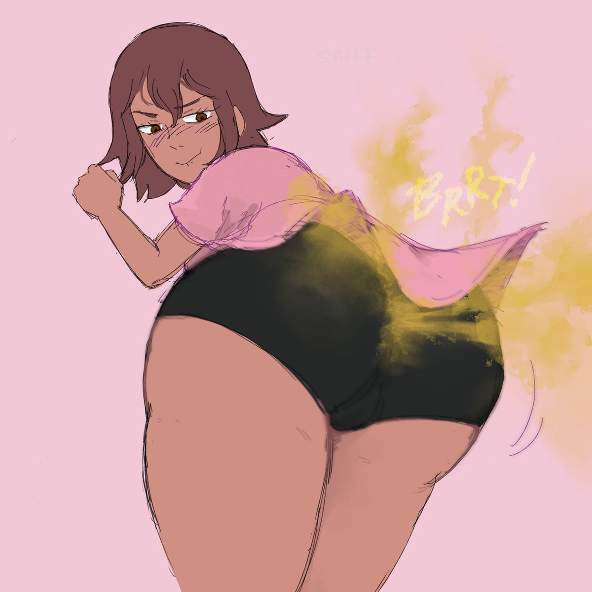 kissnsniff's tweet photo. wanted to draw girlfart again so here’s @Nobloodonlynon’s oc morissa being gassy https://t.co/00Pgd9ufq2