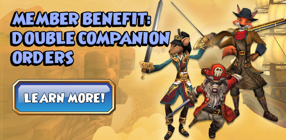 Pirate101's tweet photo. Aye aye, Captain! ☠️

Now through July 12th, Members get double the rewards from Companion orders! Take advantage while you can! https://t.co/HE9dT6REJt #Pirate101 https://t.co/Fyso365E8J
