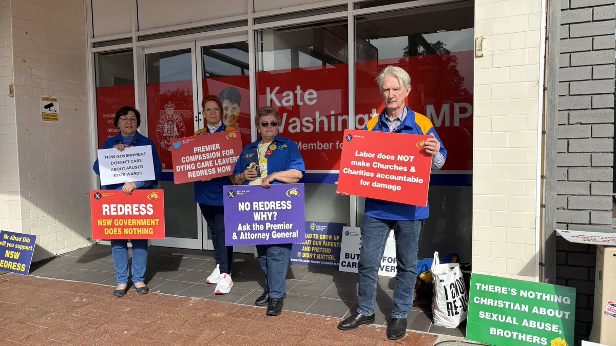 CLAN_AU's tweet photo. A small but committed group Clannie’s
Yvonne &amp; Judy both 81yrs Champions ✅
New member Angeline came from #CoffsHabour for her 1st ever protest 👏

⁦@NSWLabor⁩ waiting for us to die or give up fight for justice #Redress 
@ChrisMinnsMP ⁦@KateRWashington⁩ 
⁦⁦⁦ https://t.co/Rzsa23m1KG