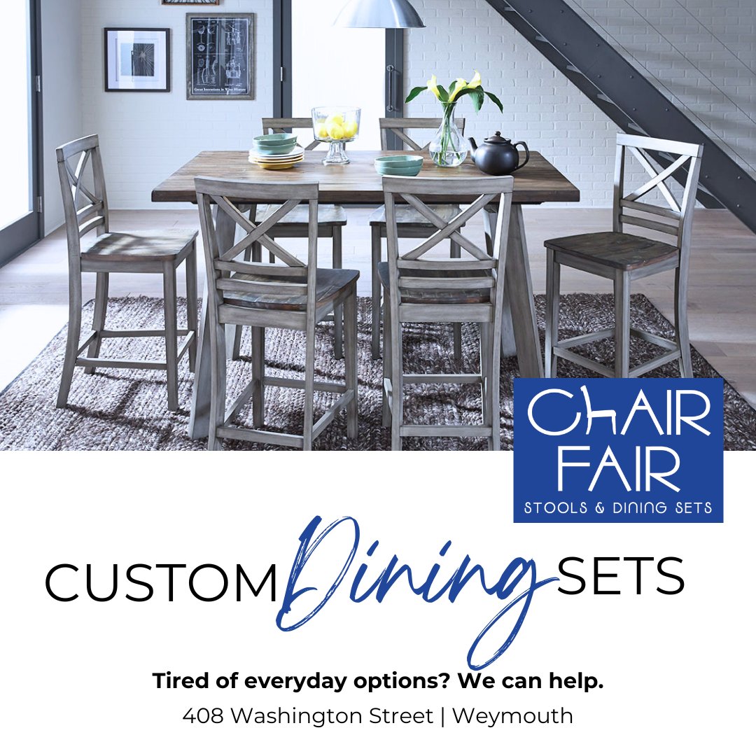 ChairFair_MA's tweet photo. Choosing a good dining set is an investment, and finding the right fit matters.
At Chair Fair, we’re proud to help customers find quality solutions that suit their space, style, and needs. We believe in products built to last and service you can trust. https://t.co/n8FTlhZSwy