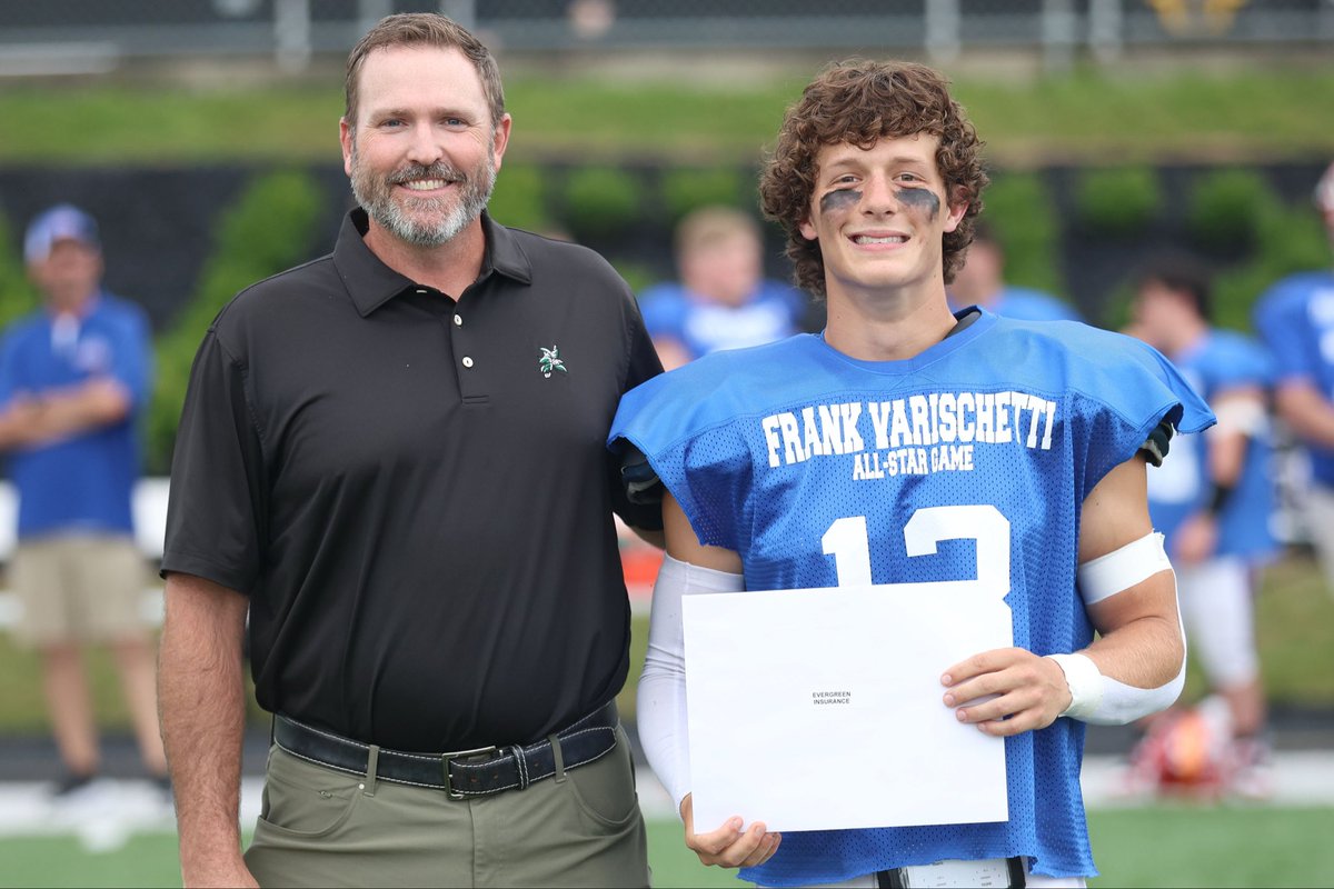 FrankVarischet1's tweet photo. Congratulations to Logan Moore of Punxsutawney, the recipient of the Evergreen Insurance Scholarship at the 11th Annual Frank Varischetti All-Star Game. Logan will study Nursing at Washington and Jefferson College. 
 
Photo courtesy of Zak Lantz/The Courier Express https://t.co/GGHQeytGjL