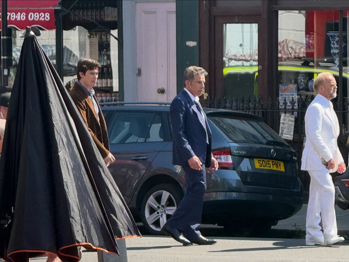 GalitzineHQ's tweet photo. Nicholas Galitzine, Ben Stiller and Toby Jones on the set of “A Matter of Time” in London. 

via: london.premieres https://t.co/Y328LQS71z