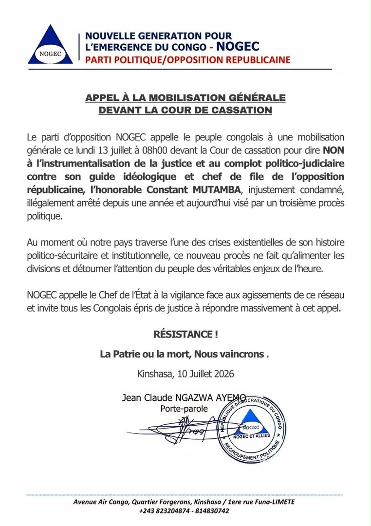Rdc_infos_plus's tweet photo. 🚨 APPEL À LA MOBILISATION GÉNÉRALE DEVANT LA COUR DE CASSATION CE LUNDI 13 JUILLET 2026 🔥🔥 https://t.co/nGror74lvn