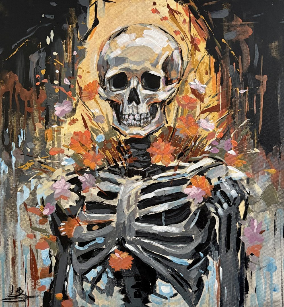 artwork500's tweet photo. ✨ Daily Artwork Spotlight ✨

💀 Welcome Back
🎨 Artist: Luke Spooner
🖌️ Medium: Mixed Media
📏 Size: 19.6” × 19.6”
🖼️ Presented Unframed

Bold, expressive and impossible to ignore, Welcome Back by Luke Spooner.

🌐 https://t.co/1f9fv9I5hv

#Artwork500 #LukeSpooner #OriginalArt https://t.co/qmUmQCAMhD