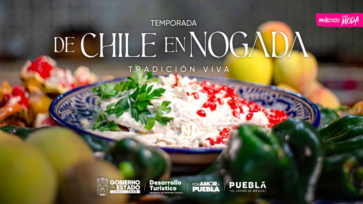 EnlaceNoticias1's tweet photo. 🫶 #PorAmorAPuebla, llegó el ✨#Momento más esperado... La 🍽️ #Temporada de 🍝🍷#ChileEnNogada, tradición Viva. 🇲🇽¡#México está de #Moda! La🧑🍳#Cocina no se improvisa!... Se 🫂 #Hereda, se 👪#Comparte y se 🤩#Vive. Ven a #Disfrutar de esta 😋#Delicia. 🙌#GobiernoDelEstado. https://t.co/vEBTgyEtms