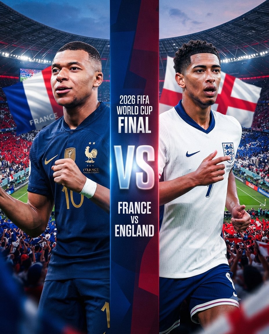 GlobalTechm3's tweet photo. The dream final everyone is predicting: France vs. England. 🏆⚽️
Who are you backing to lift the trophy in 2026? 🇫🇷🏴󠁧󠁢󠁥󠁮󠁧󠁿
#WorldCup2026 #FranceVsEngland #FIFAWorldCup #Football https://t.co/qYo6o74tpJ