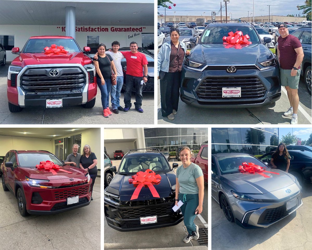 fredhaastoyota's tweet photo. Ready for weekend drives and summer vibes? These #happycustomers just leveled up with their new rides! 🚗 Congratulations, everyone! ☀️ Benito A., Blake B., Farzana A., Matthew F., Olga Z.G., Pedro M., Rodrigo C., Shelby S., Vincent A., and Walter A. Jr.! 🎉 #Houston #SpringTX https://t.co/umcSTS6STL