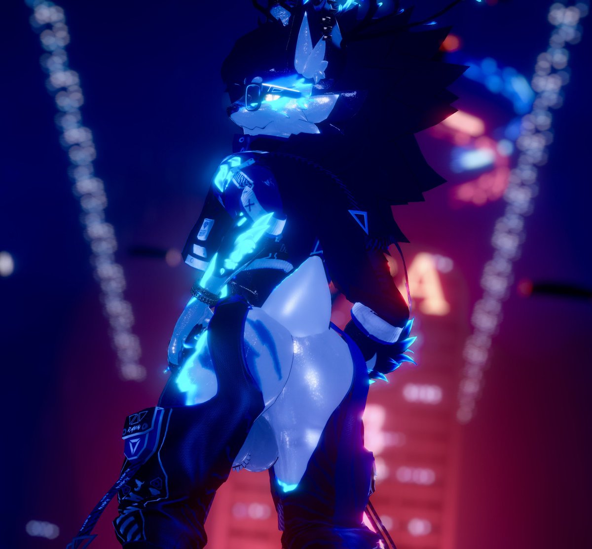 FloofDoggo1's tweet photo. Care to join me in this neon city light~ https://t.co/E4nvoDtc5G
