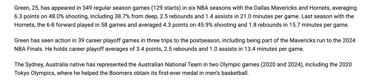 CharlieWaltonMN's tweet photo. Found this interesting:

On ESPN and the NBA's website, Josh Green is listed as a 6-foot-6 "guard."

In Minnesota's press release announcing the LaMelo Ball trade, the Wolves list Green as a 6-foot-8 "forward." https://t.co/0Leidb8mkm