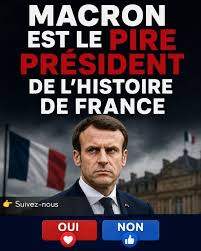 Forhalinton's tweet photo. MACRON EST LE PIRE PRÉSIDENT DE L'HISTOIRE DE FRANCE https://t.co/R5fozDEtc1