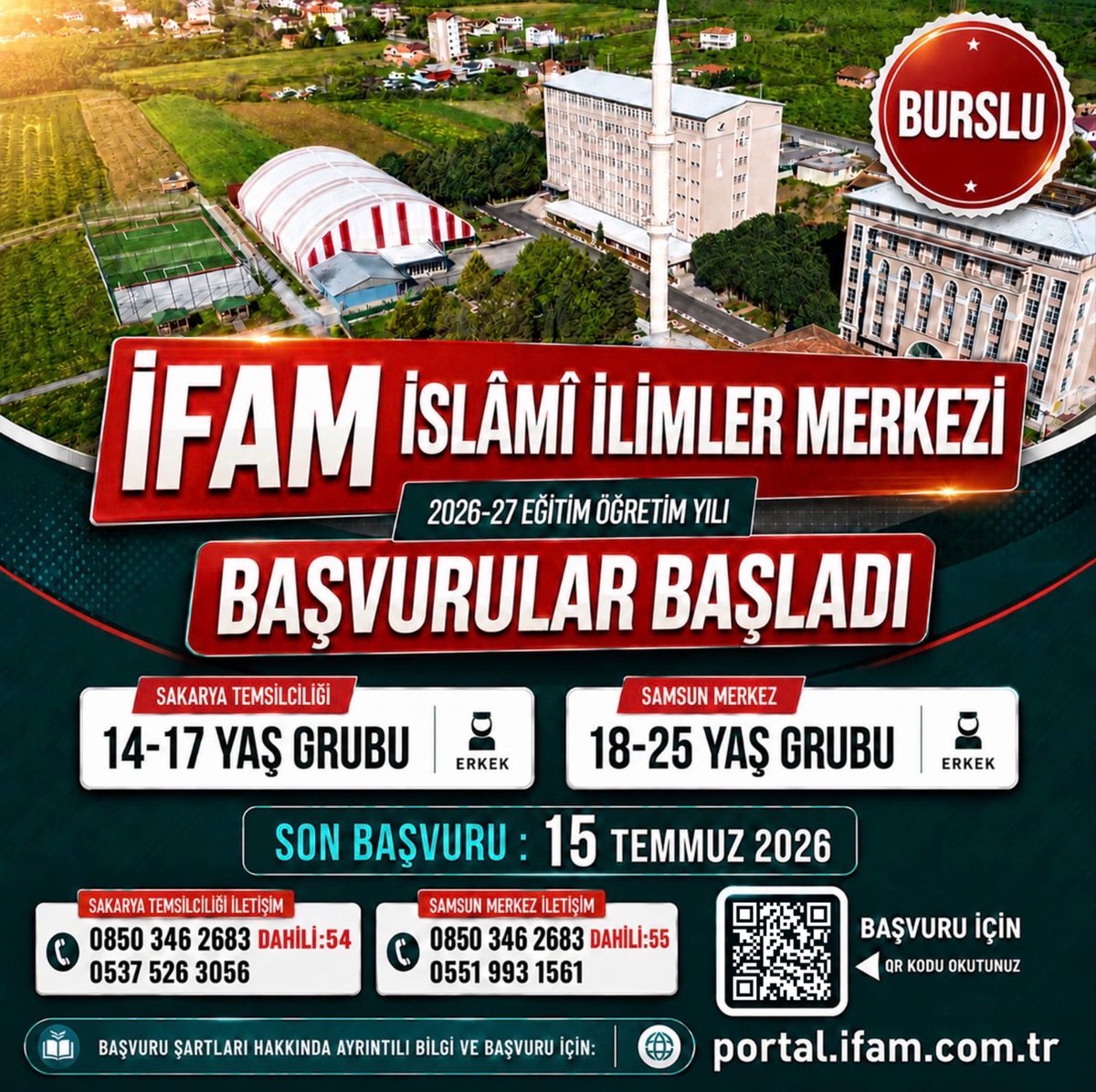 SakaryaIfam's tweet photo. Açık Lise ve Üniversite okuyanlar için İfam İslami ilimler programı başvurusu için son tarih:
 15 Temmuz https://t.co/oJ188L4DZI