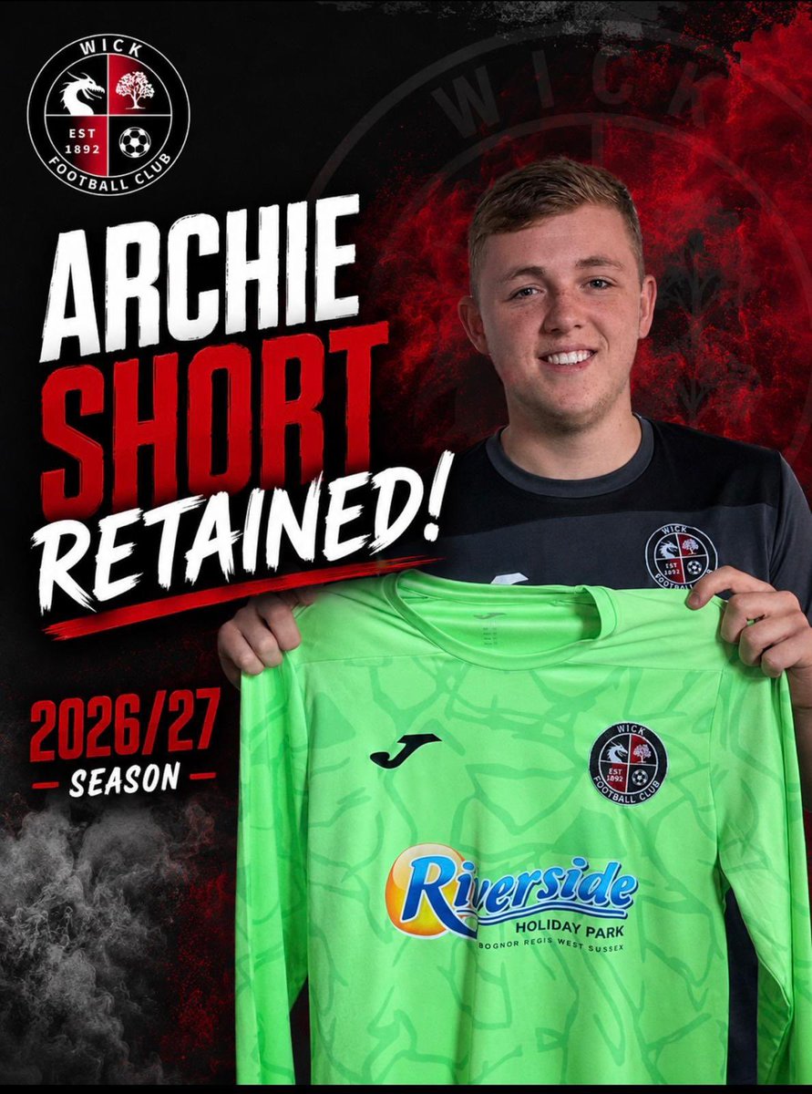 wick_club's tweet photo. Archie Short is retained for 26/27.

Our young talented keeper who everyone at the club feels will have a very bright future https://t.co/zNbgTFdCmY