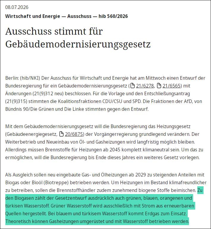 Kl_Stone's tweet photo. #Gebäudemodernisierungsgesetz #GmodG #SPD 

Mit jedem Detail, dass ich heute noch zusätzlich über das GmodG erfahre wird die Sache noch unerquicklicher

Nun lese ich (s. u.), daß auch aus fossilen Erdgas erzeugter "blauer" Wasserstoff als Biogas..

1/4
https://t.co/tQQUgb2Gq2 https://t.co/KiIYh7WwD5