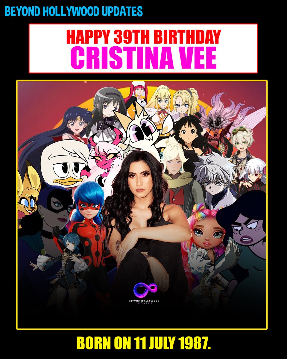 BeyondHUpdate's tweet photo. Happy 39th birthday to Cristina Vee, born on July 11, 1987. Also known as Cristina Valenzuela, she has become one of the most recognizable voices in anime, animation, and video games.
She is best known as Marinette Dupain-Cheng / Ladybugin Miraculous: Tales of Ladybug & Cat Noir, bringing warmth, humor, awkwardness, and courage to the character.
Her anime roles include Sailor Mars in Sailor Moon, Killua in Hunter × Hunter, Homura in Madoka Magica, Hawk in The Seven Deadly Sins, and Darkness in KonoSuba.
Gamers also know her as Bennett and Xingqiu in Genshin Impact, Shantae, Velvet Crowe in Tales of Berseria, and Riven in League of Legends. She has also appeared in Helluva Boss, RWBY, Victor and Valentino, and more.
From superheroes to anime icons and gaming favorites, Cristina Vee has given fans countless memorable performances.
Happy birthday, Cristina Vee!
#CristinaVee #MiraculousLadybug #VoiceActing #Anime #GenshinImpact