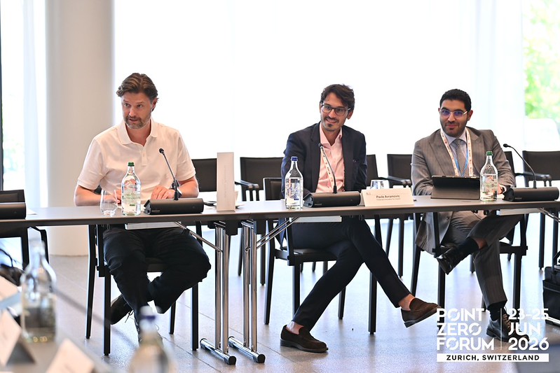 BrettonWoodsCom's tweet photo. “The technology that we’re talking about, AI, blockchain, and quantum readiness, is like insurance: better to have it and not need it than to need it and not have it.” At BWC's roundtable at the @pointzeroforum, BWC Member @ddisparte emphasized the need to embrace emerging technologies while building the resilience needed to navigate an ever-evolving digital finance landscape. BWC Advisory Council Member @natalyathakur also contributed to the roundtable, detailing the challenges and opportunities regarding digital asset landscape.